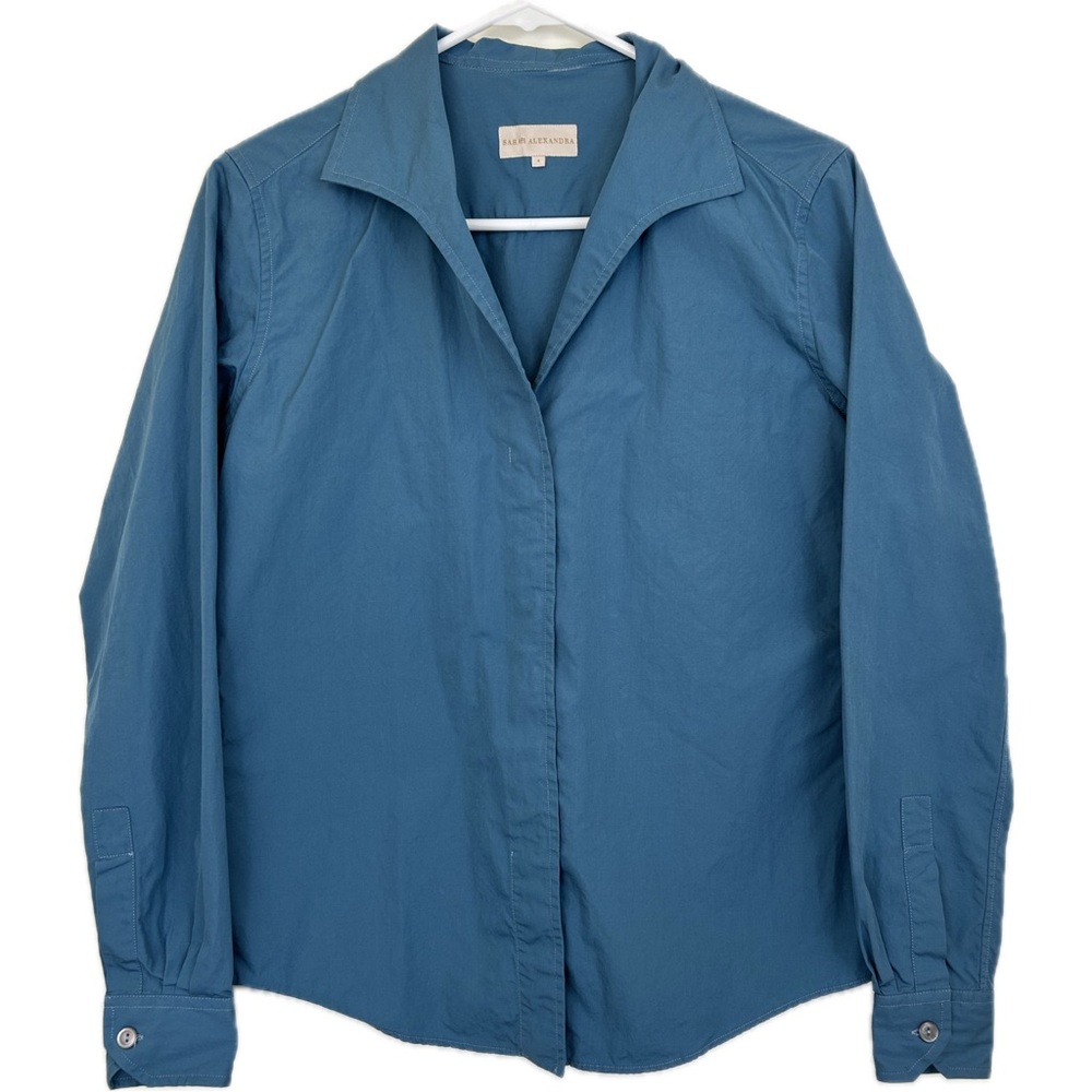 Sarah Alexandra Blue Long-sleeve Button Down Size 4